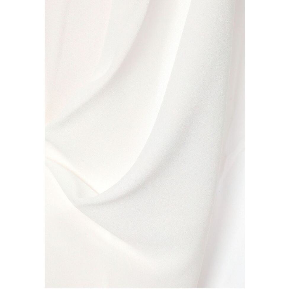 HALSTON HERITAGE Cape Effect Draped Crepe Gown Maxi Dress White US 4 NWT - Picture 3 of 15